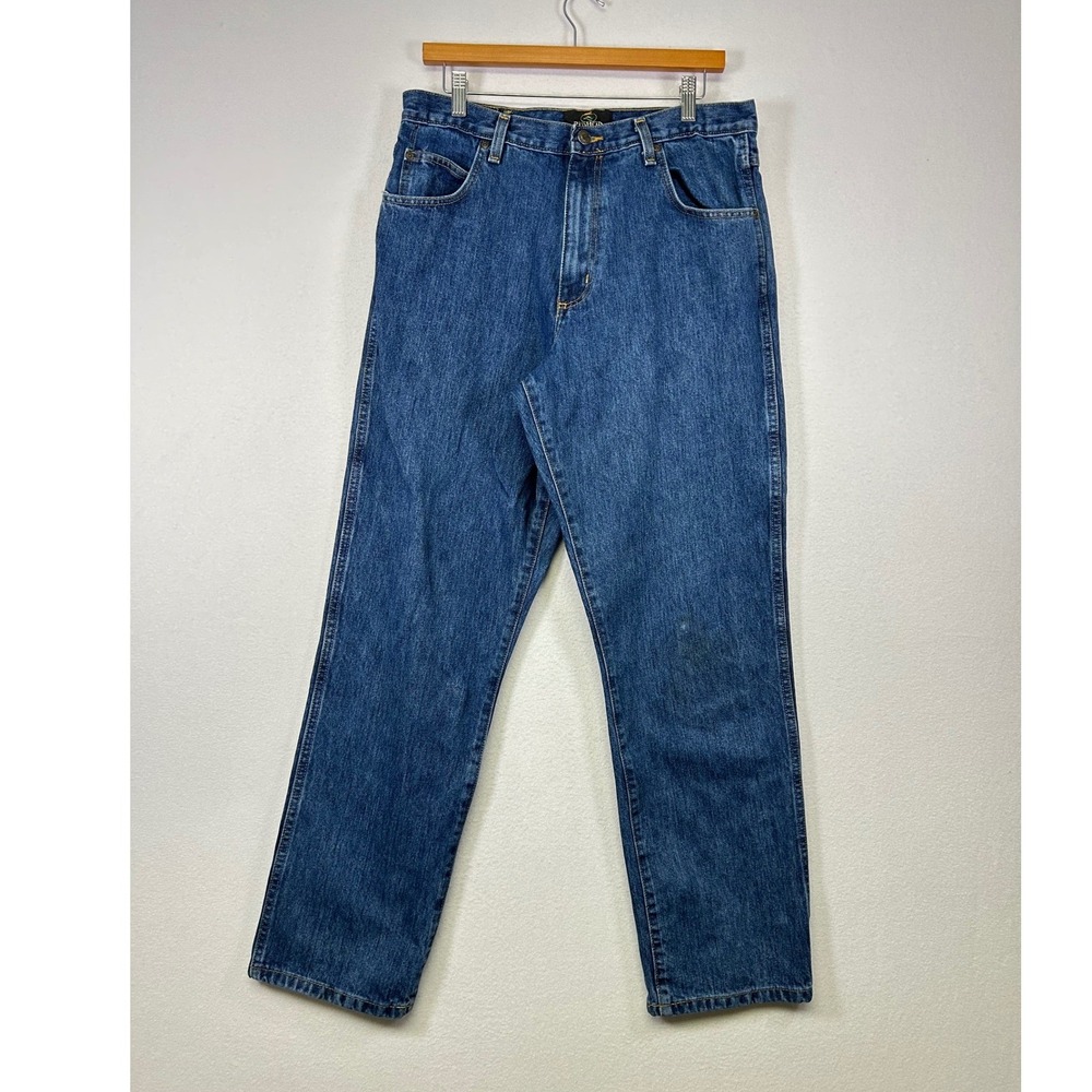 Workwear RedHead Mens 34x32 Blue Classic Fit Straight Leg Denim Jeans 9046-DS
